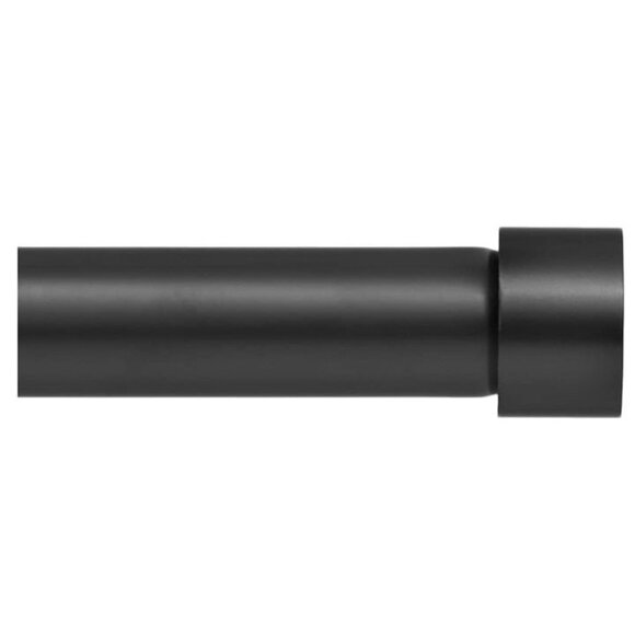 Drapery Window Curtain Rod End Cap Style 1in Pole. 72 to 144 Inch Black - Picture 1 of 7
